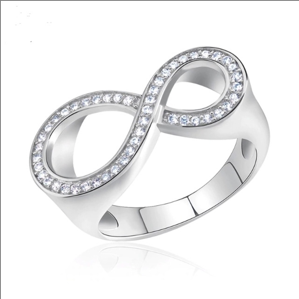 Infinity Ring Silver AAA CZ Female Party Jewelry